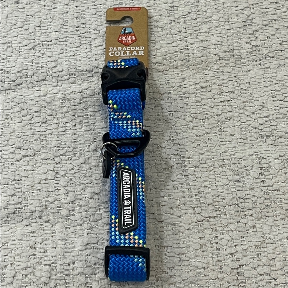 Arcadia Trail Paracord Dog Collar in Blue size M